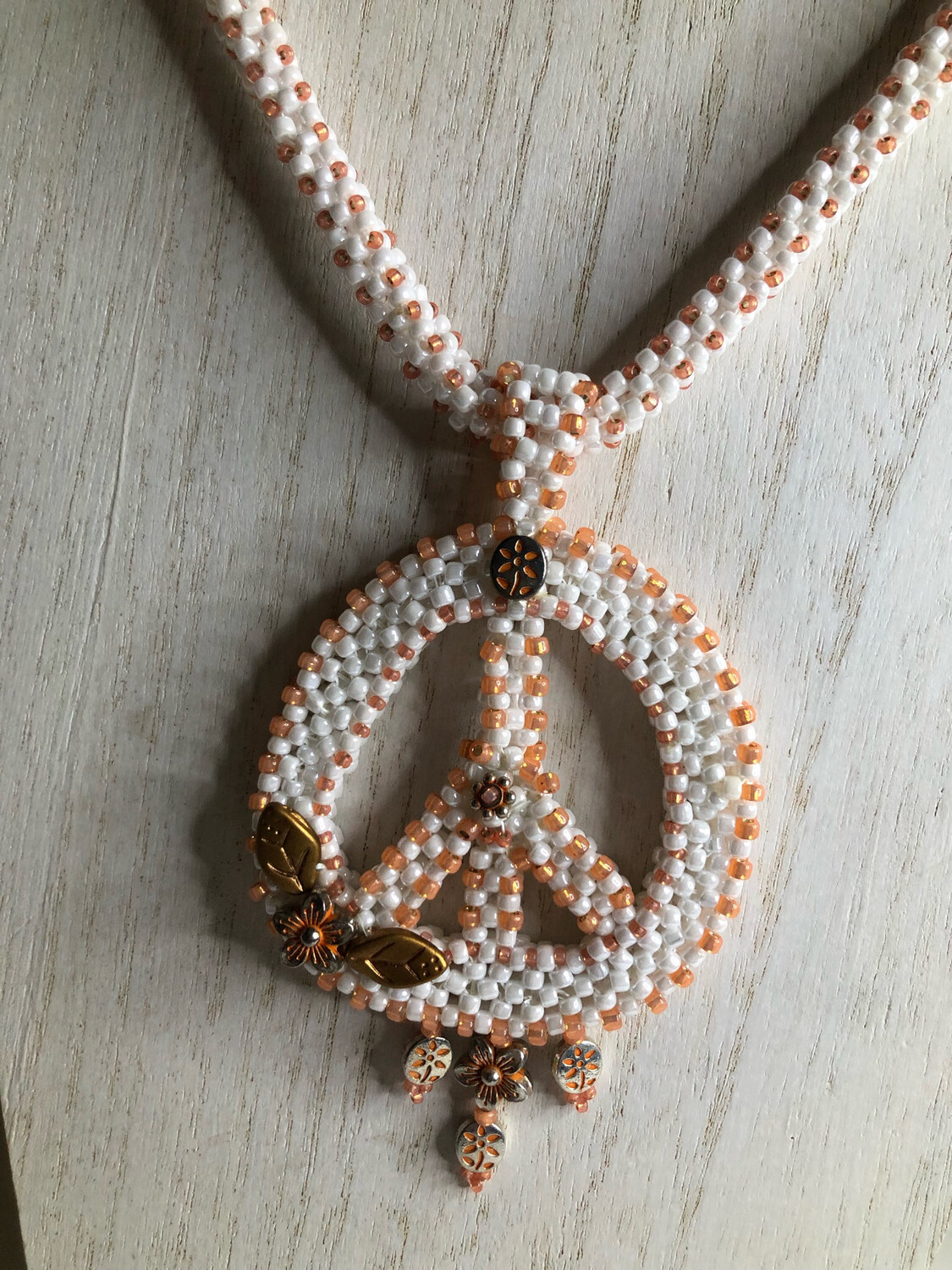 Orange and  White Peace Sign