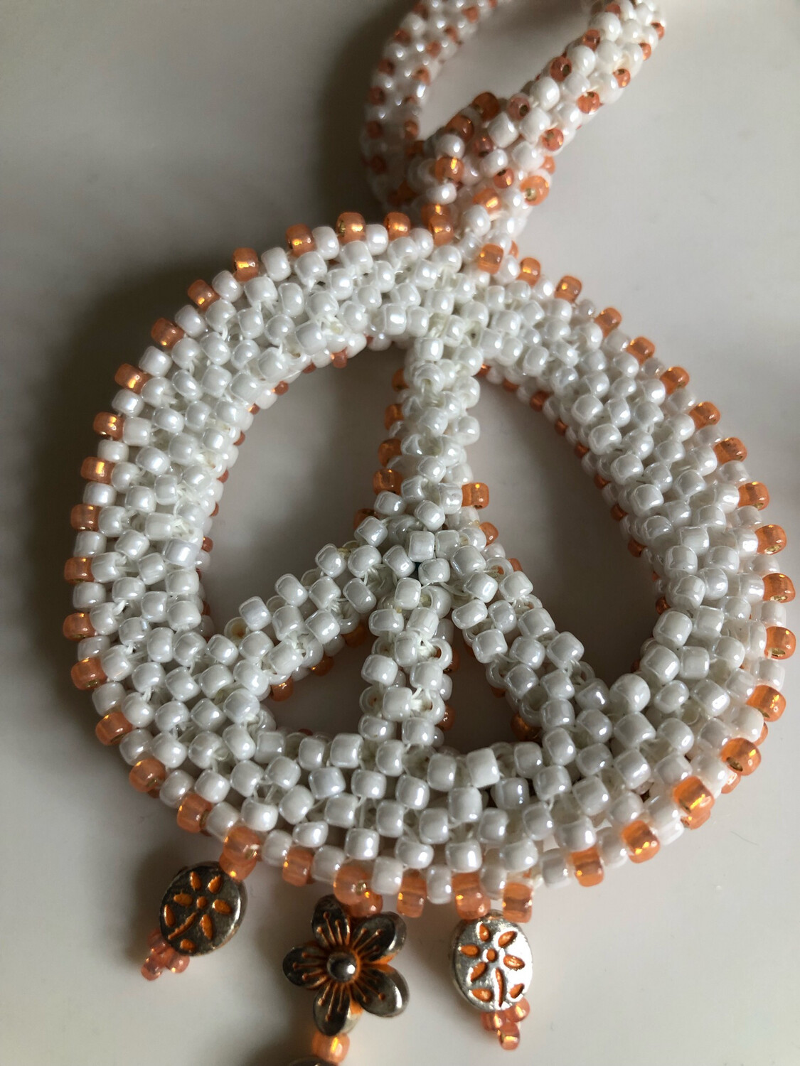 Orange and  White Peace Sign