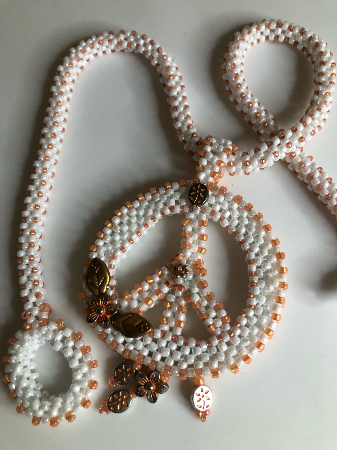 Orange and  White Peace Sign
