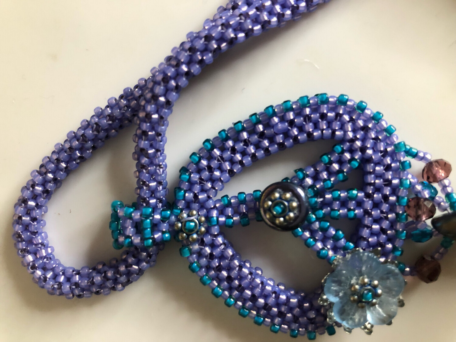 Lavender Beaded Peace Sign