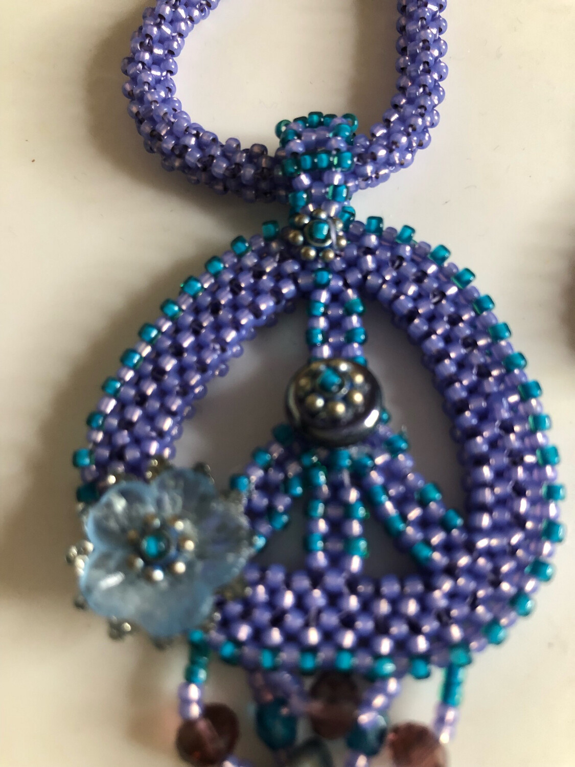 Lavender Beaded Peace Sign