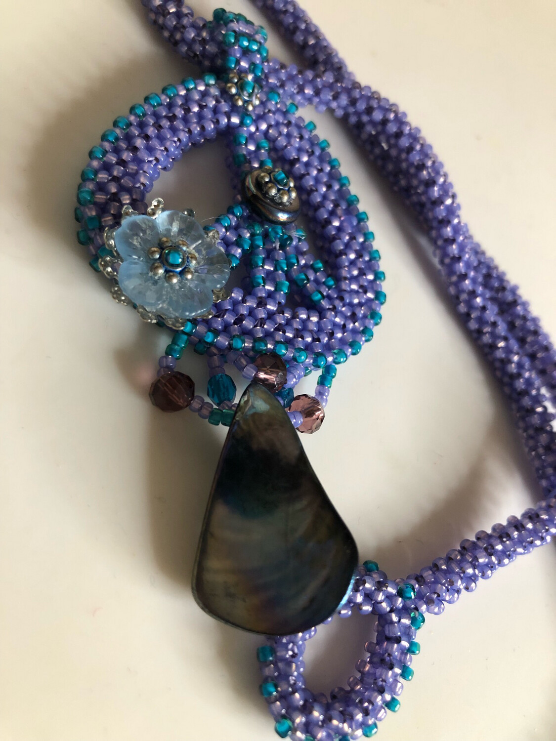 Lavender Beaded Peace Sign