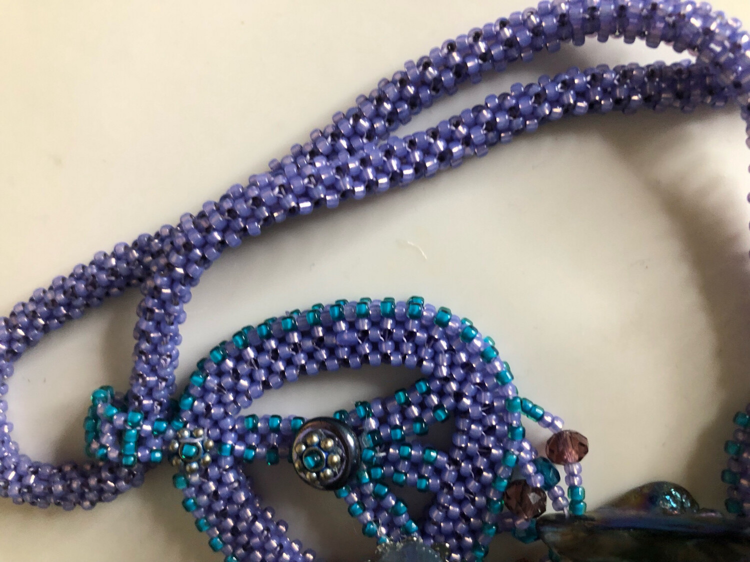 Lavender Beaded Peace Sign