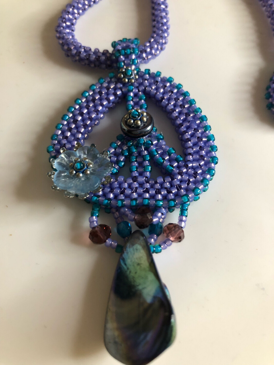 Lavender Beaded Peace Sign