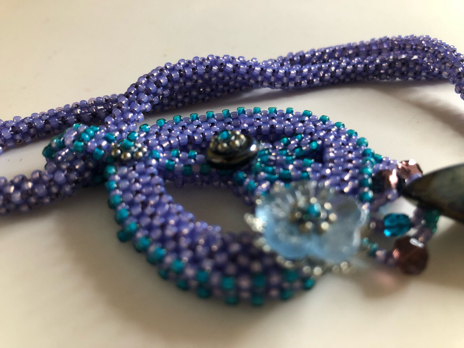 Lavender Beaded Peace Sign