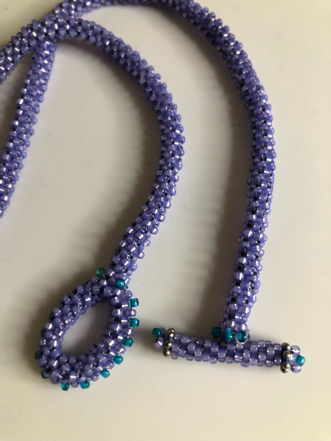 Lavender Beaded Peace Sign