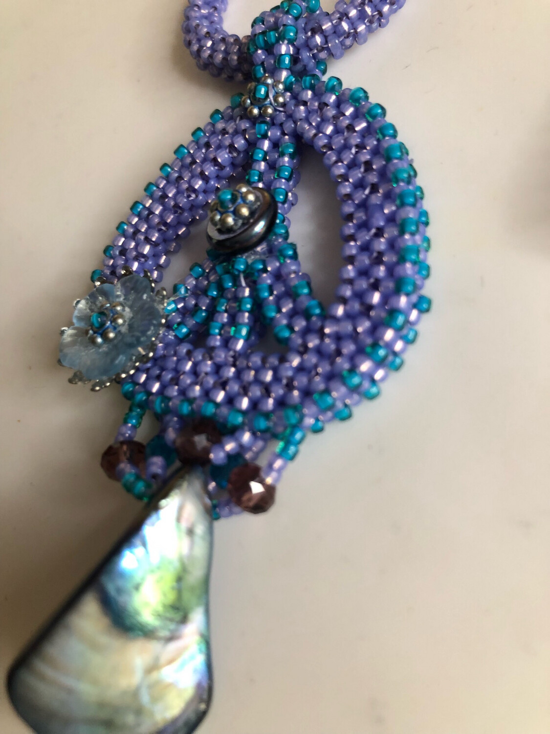Lavender Beaded Peace Sign