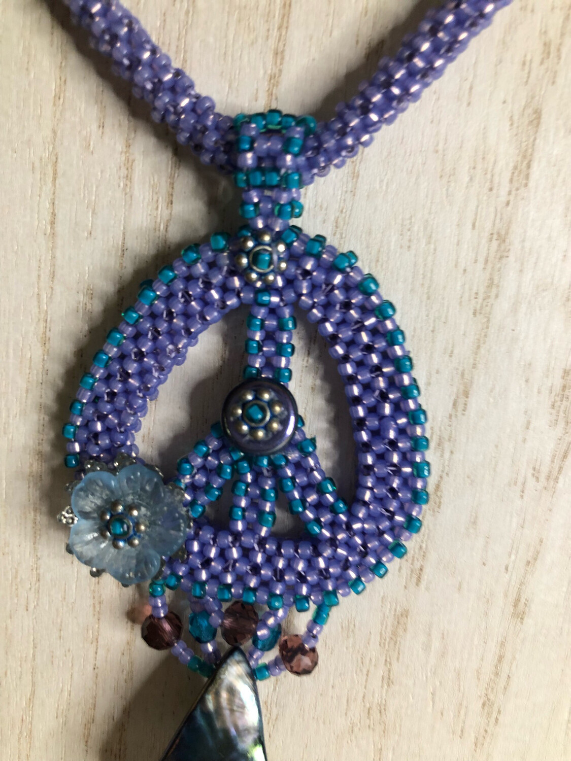 Lavender Beaded Peace Sign