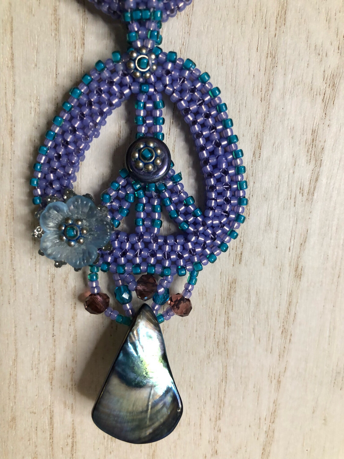 Lavender Beaded Peace Sign