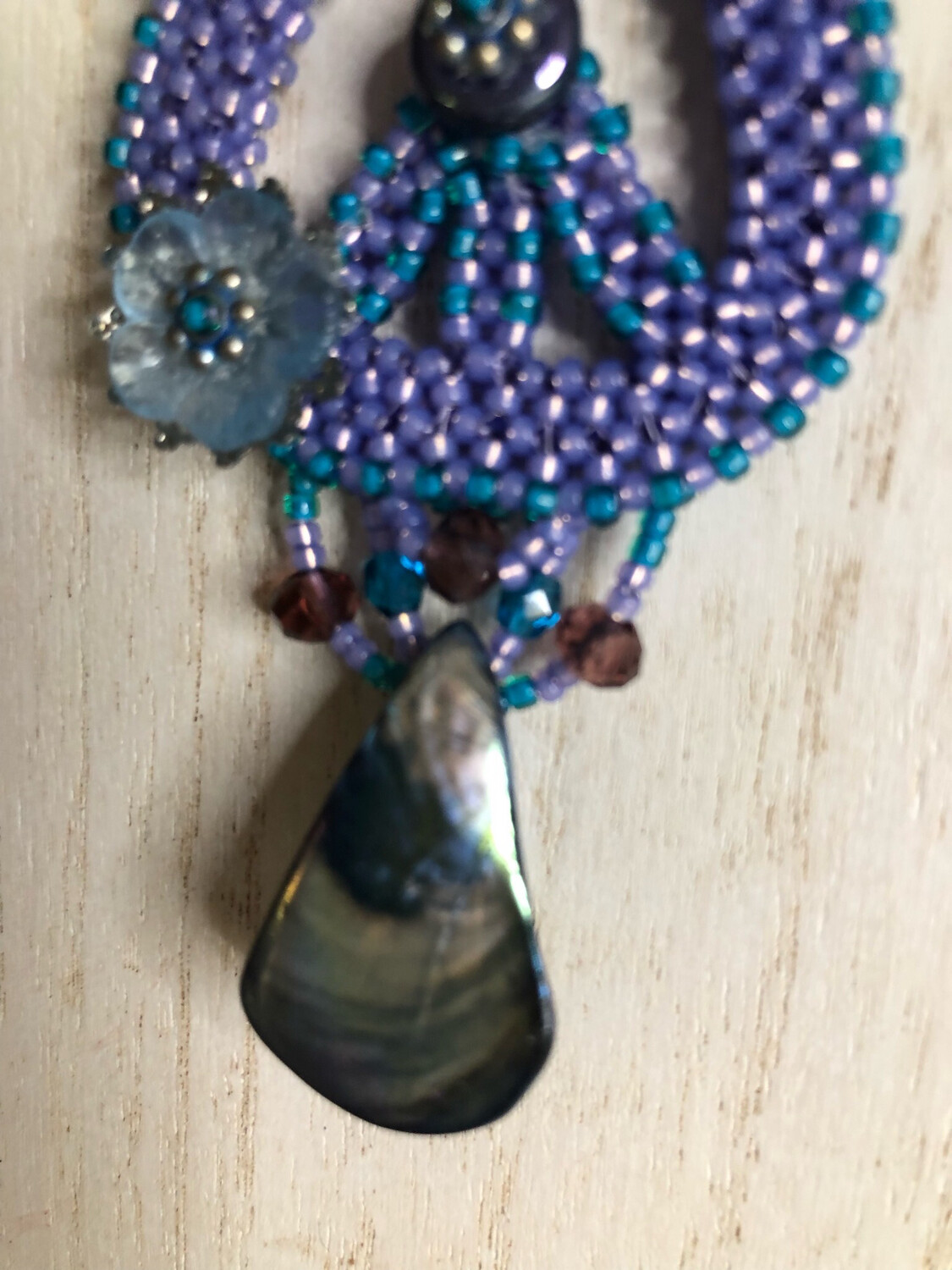 Lavender Beaded Peace Sign