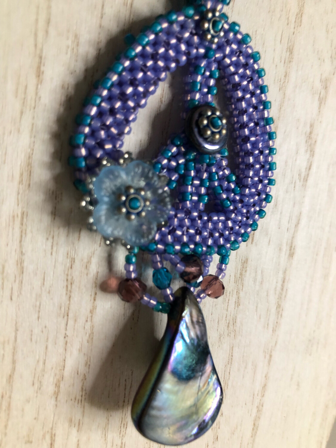 Lavender Beaded Peace Sign