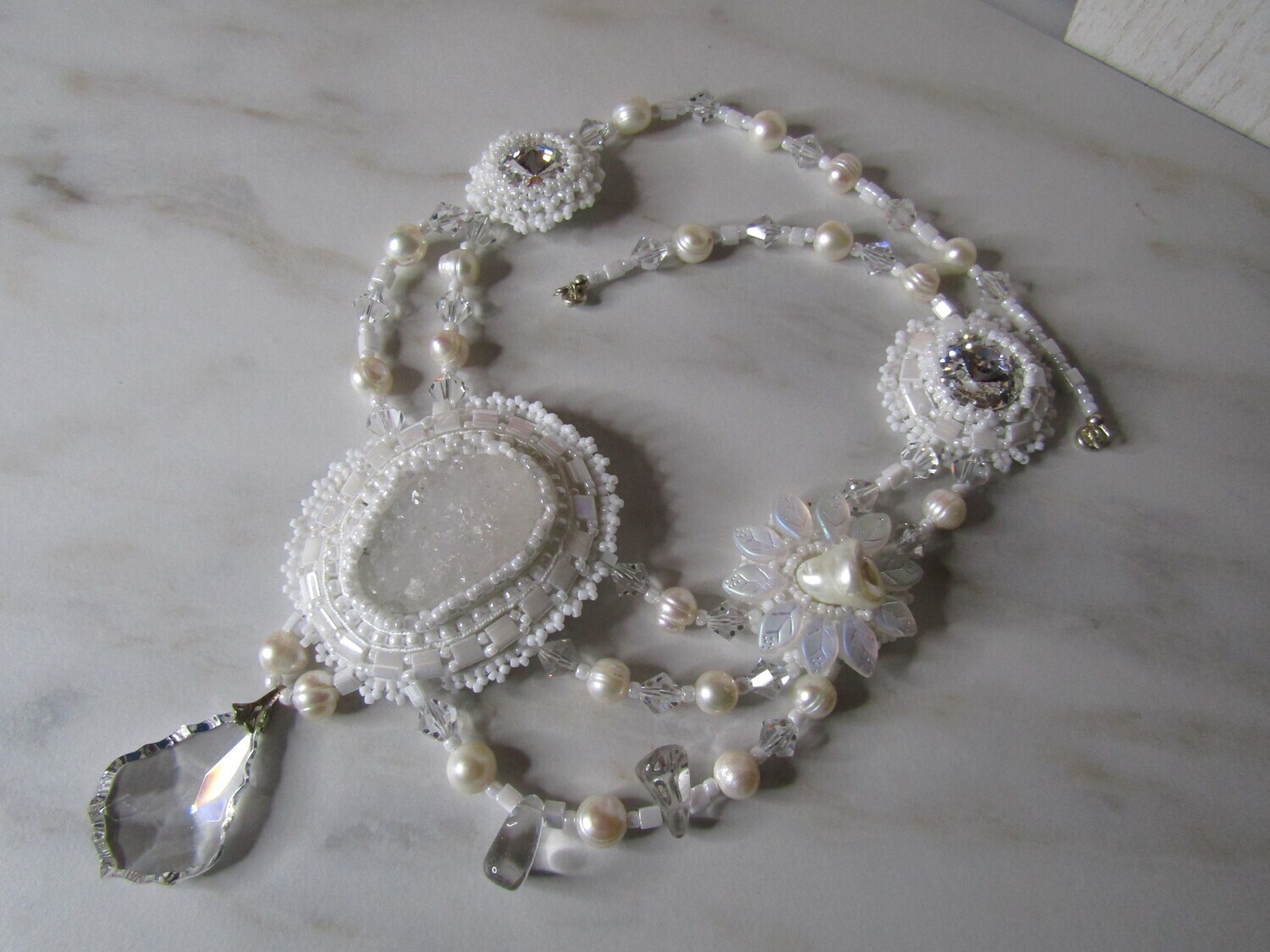 Touch Of Elegance Beaded Embroidery Necklace