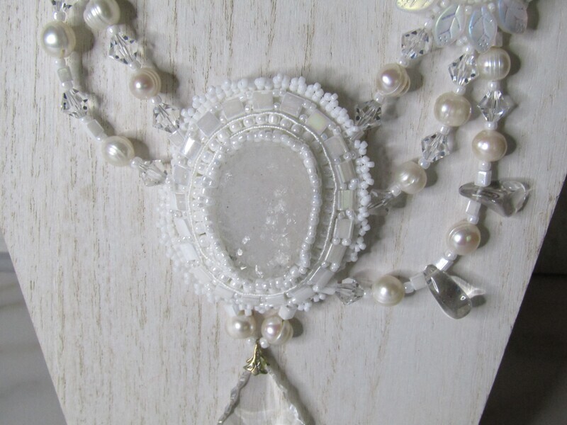 Touch Of Elegance Beaded Embroidery Necklace