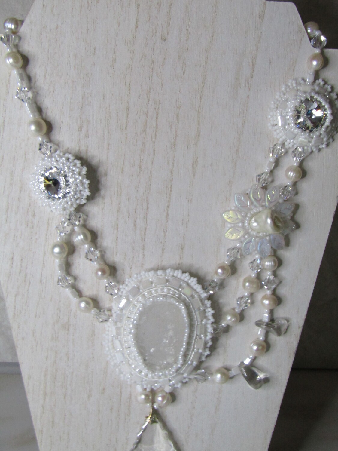 Touch Of Elegance Beaded Embroidery Necklace