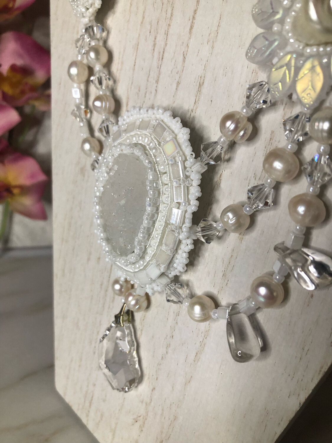 Touch Of Elegance Beaded Embroidery Necklace