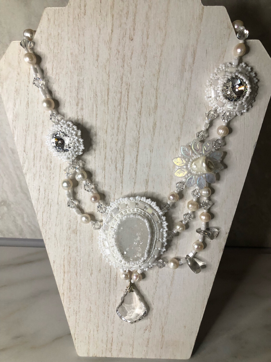 Touch Of Elegance Beaded Embroidery Necklace