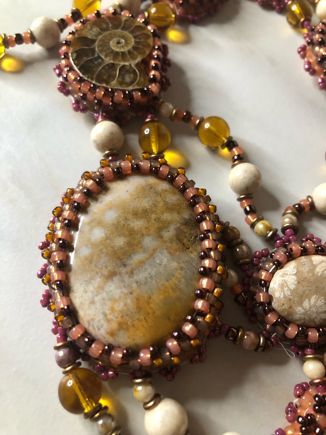 Under the Sea Bead Embroidery Necklace