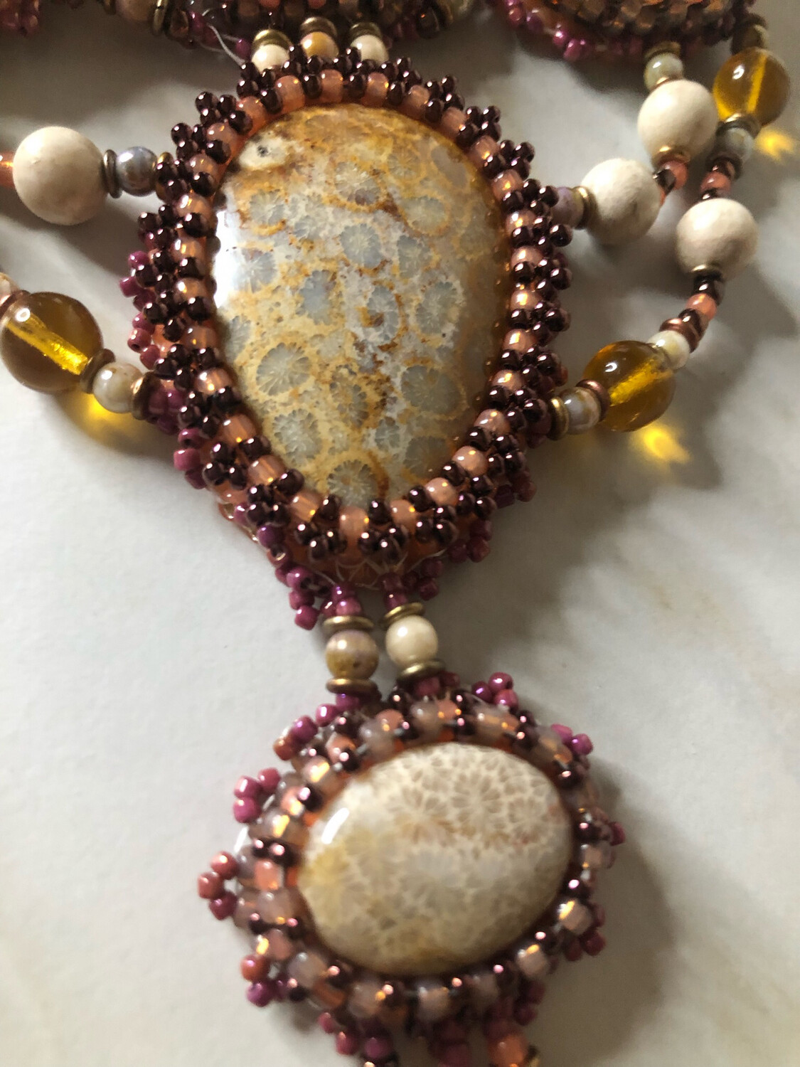 Under the Sea Bead Embroidery Necklace