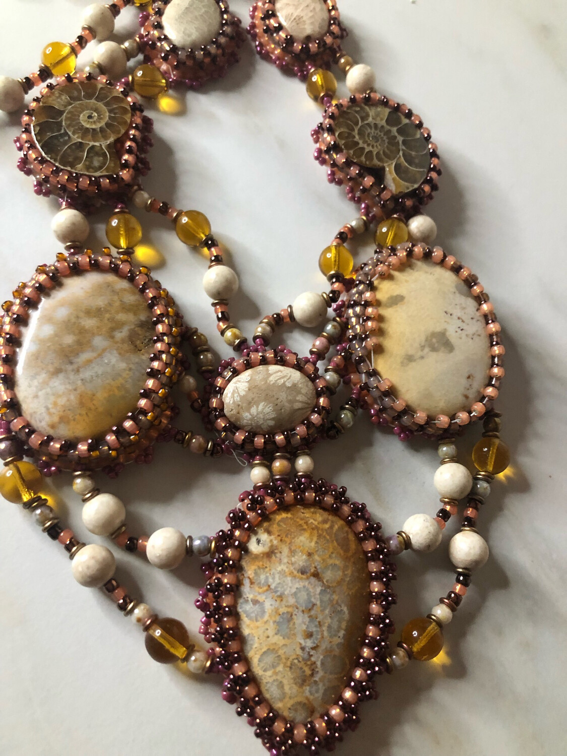 Under the Sea Bead Embroidery Necklace