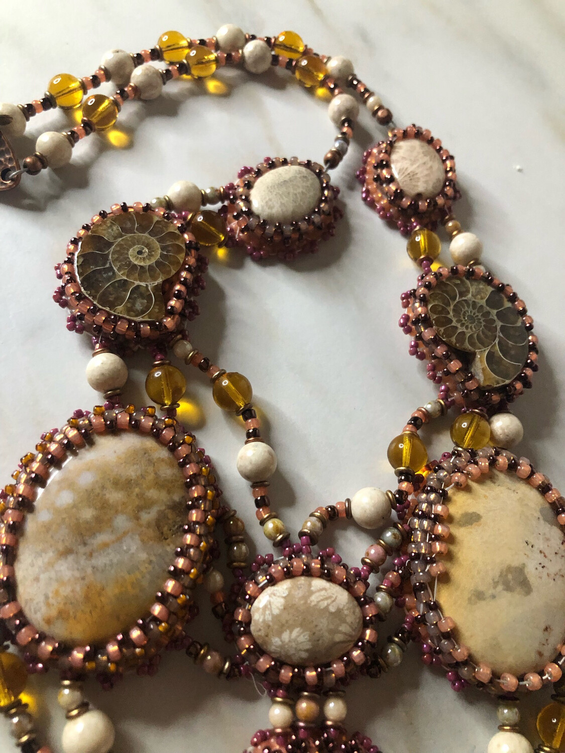 Under the Sea Bead Embroidery Necklace