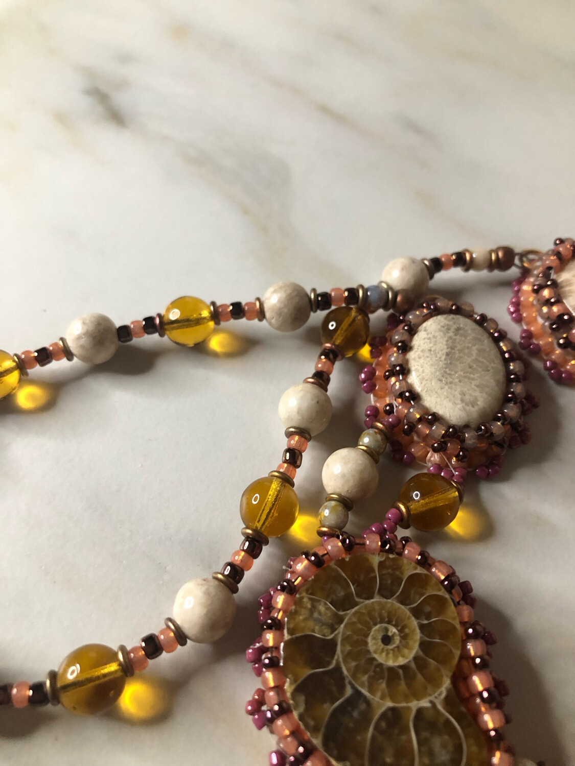 Under the Sea Bead Embroidery Necklace