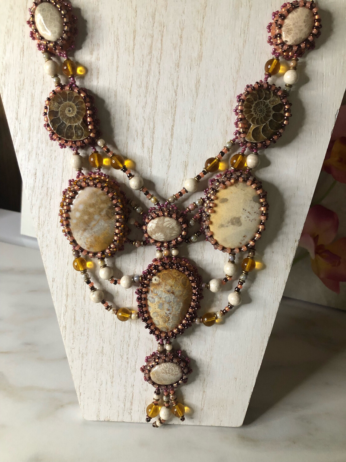 Under the Sea Bead Embroidery Necklace