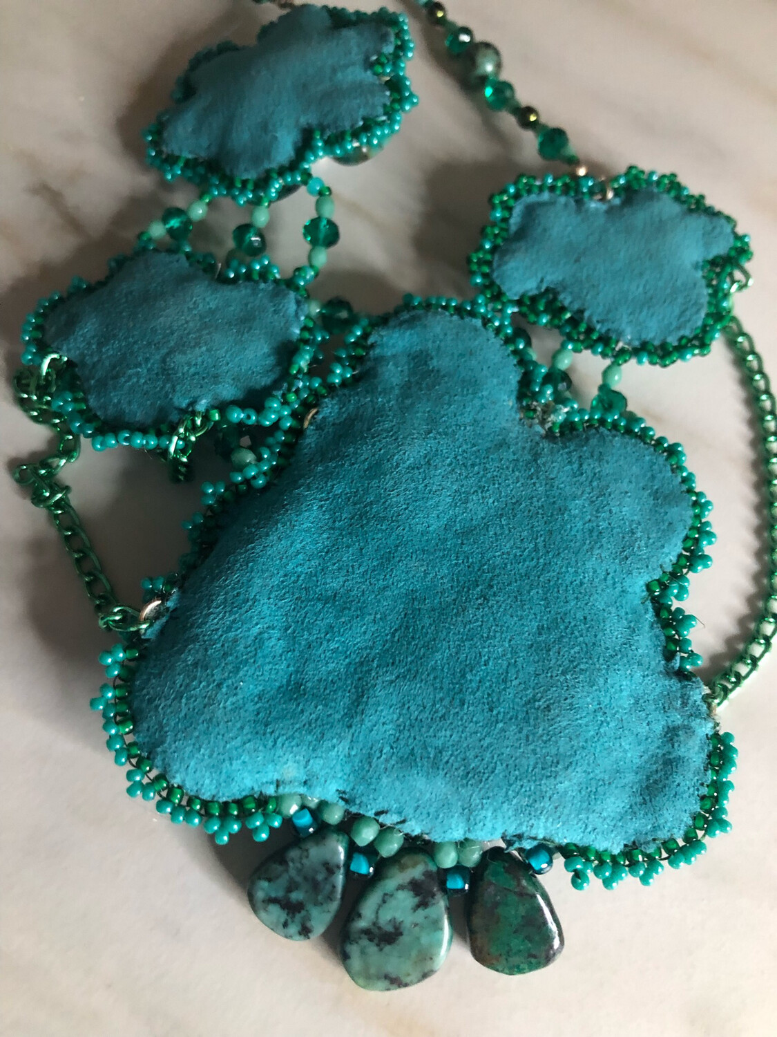 Turquoise Soutache Necklace Beautiful African Turquoise