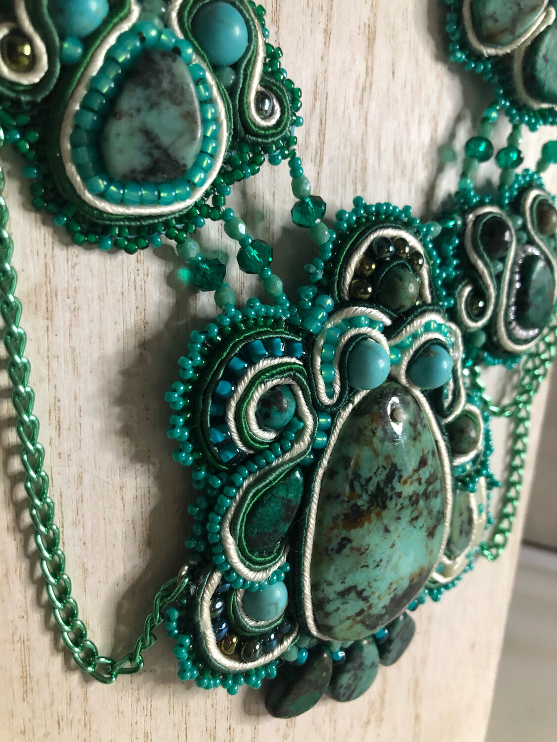 Turquoise Soutache Necklace Beautiful African Turquoise