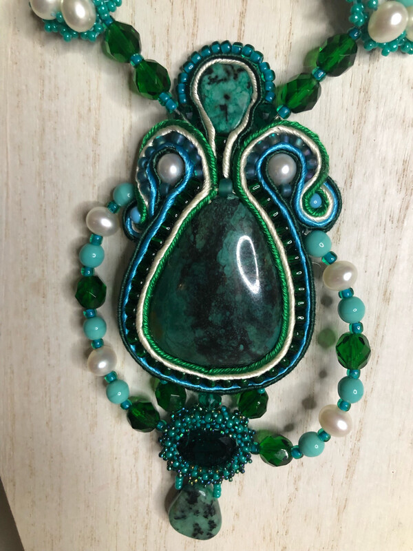 Elegant Turquoise Soutache Necklace