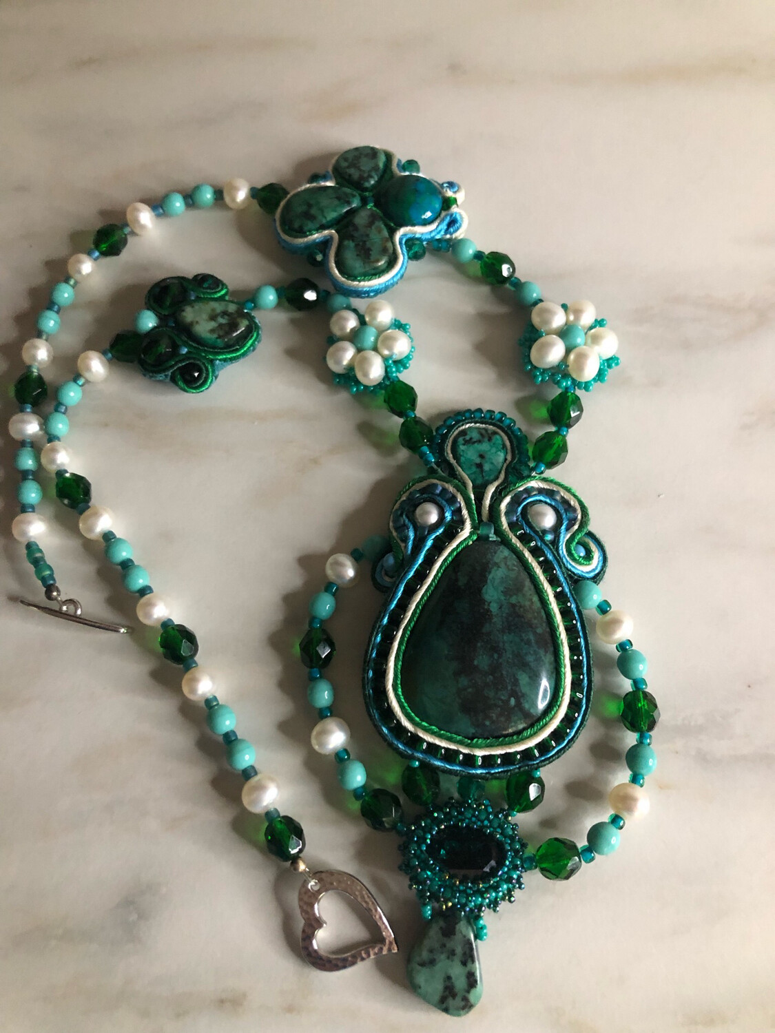 Elegant Turquoise Soutache Necklace