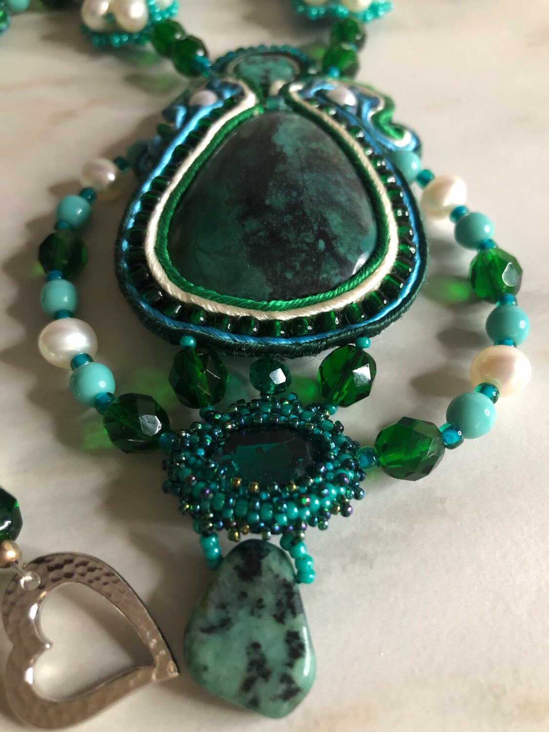 Elegant Turquoise Soutache Necklace