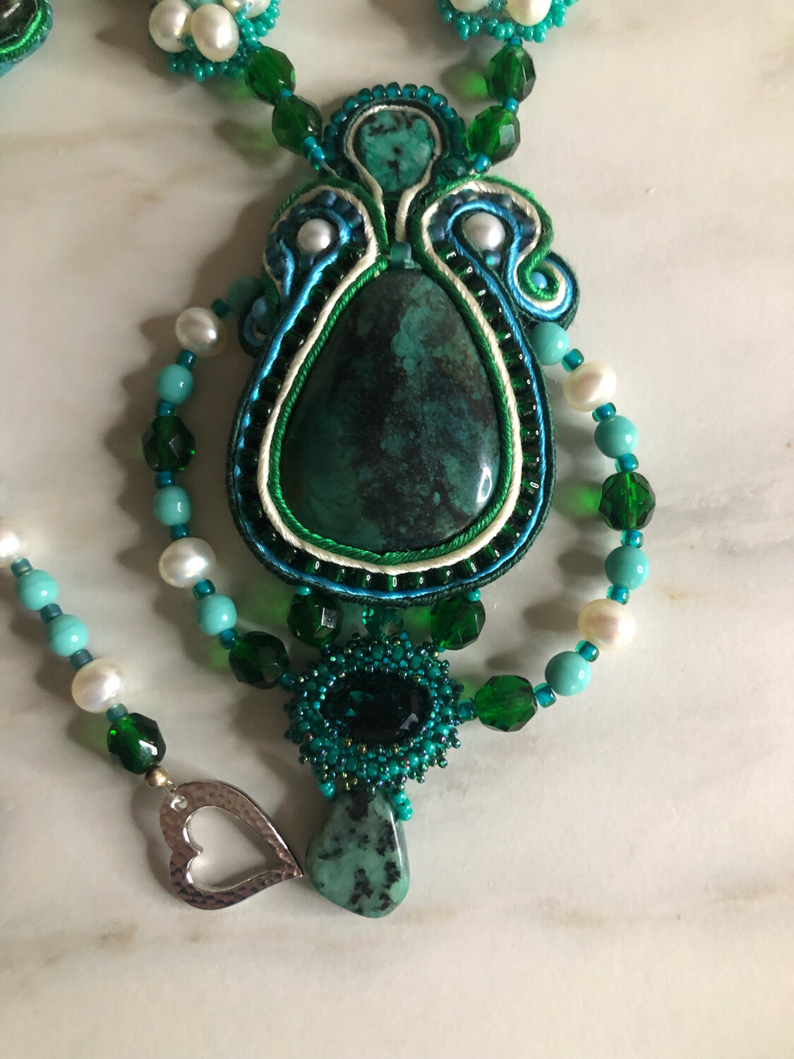 Elegant Turquoise Soutache Necklace