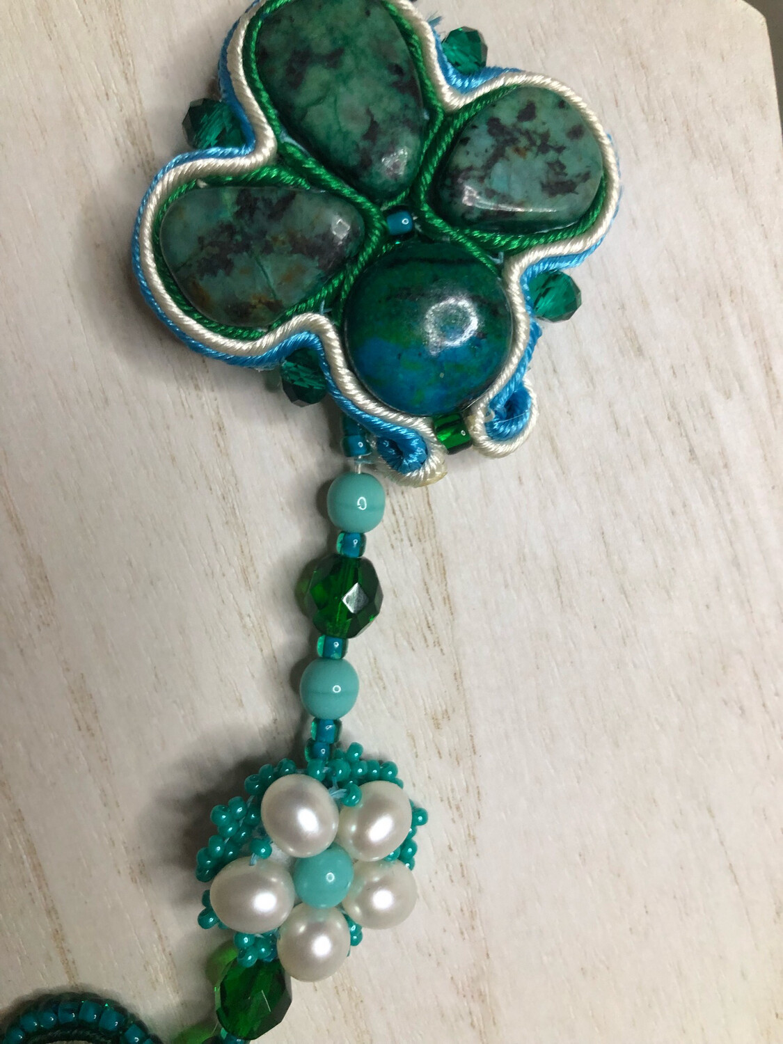 Elegant Turquoise Soutache Necklace