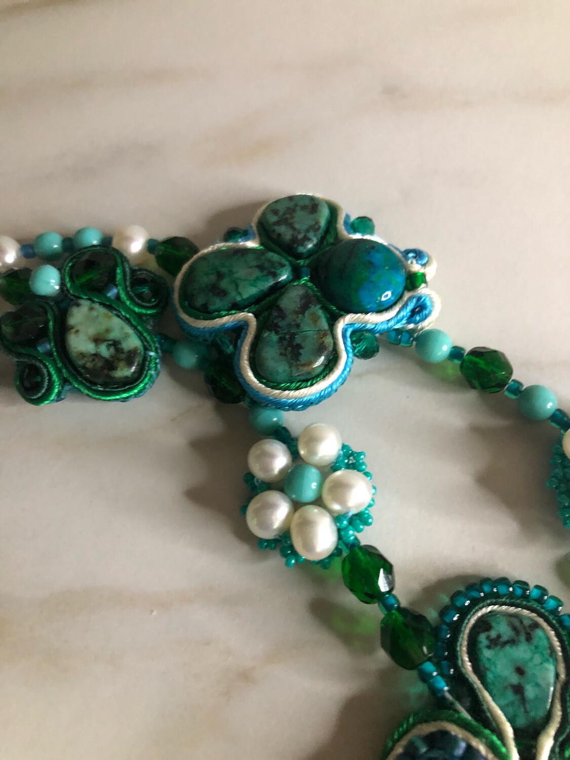 Elegant Turquoise Soutache Necklace