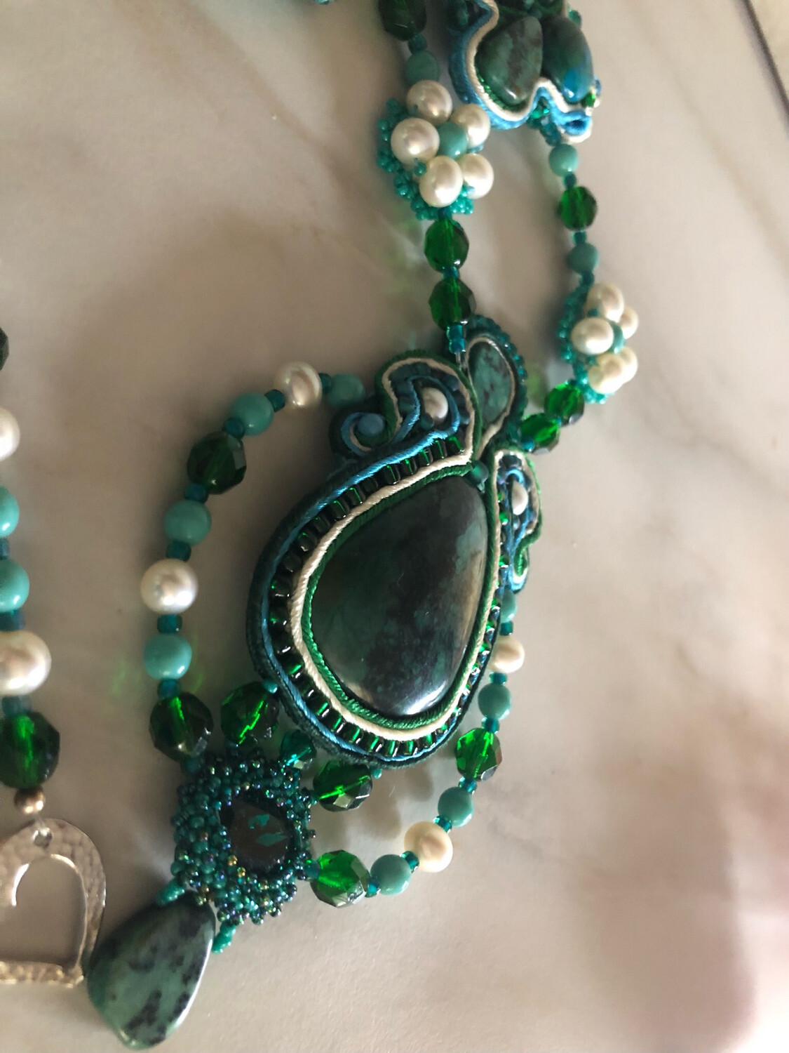 Elegant Turquoise Soutache Necklace
