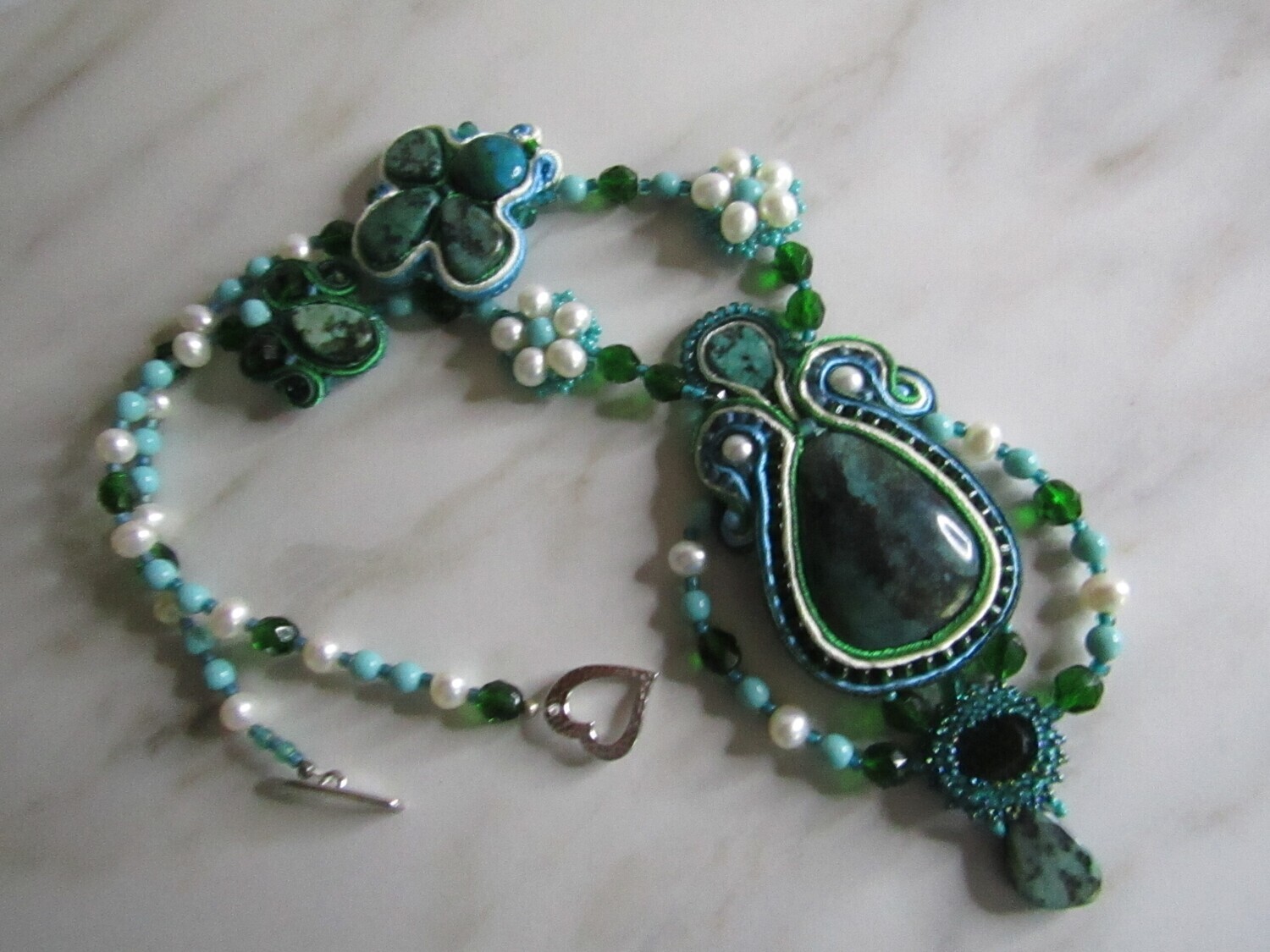 Elegant Turquoise Soutache Necklace