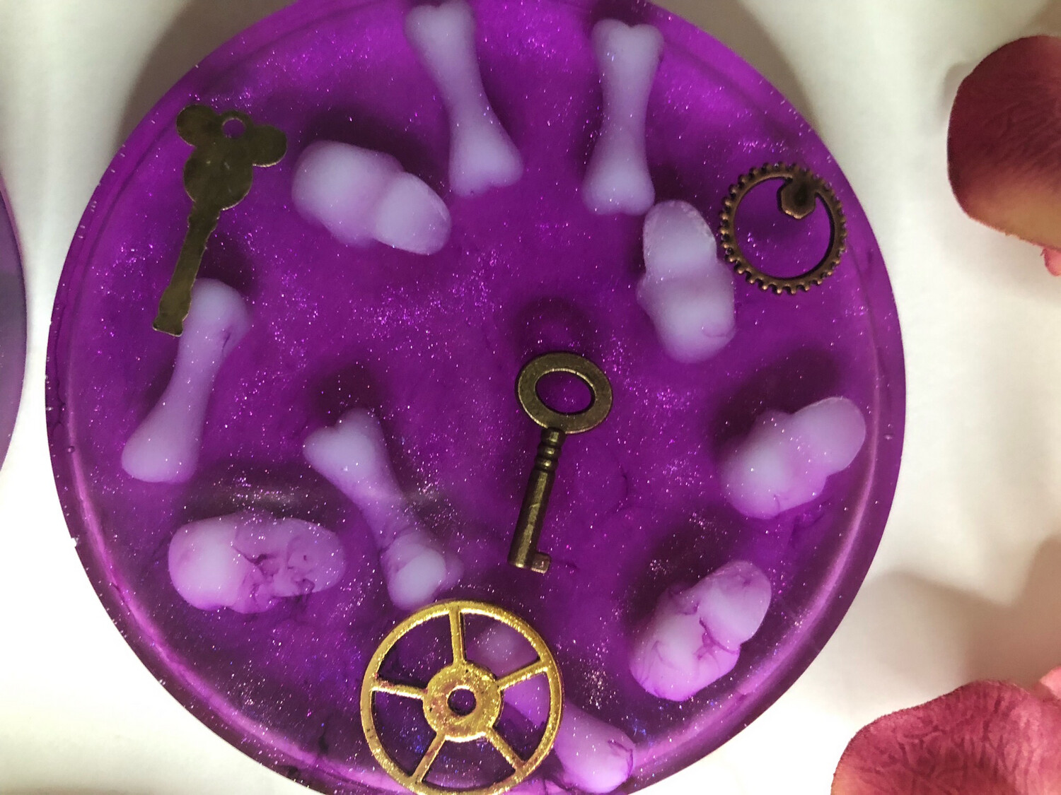 Upside Down Spooky Skulls And Gears Coasters