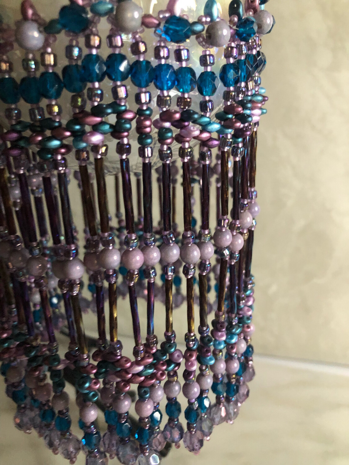 Purple and Blue beaded  Ornament Christmas Cover