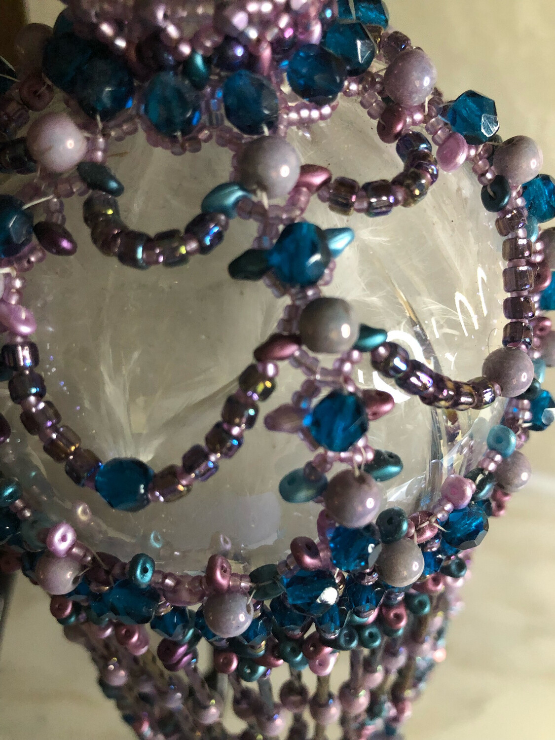 Purple and Blue beaded  Ornament Christmas Cover