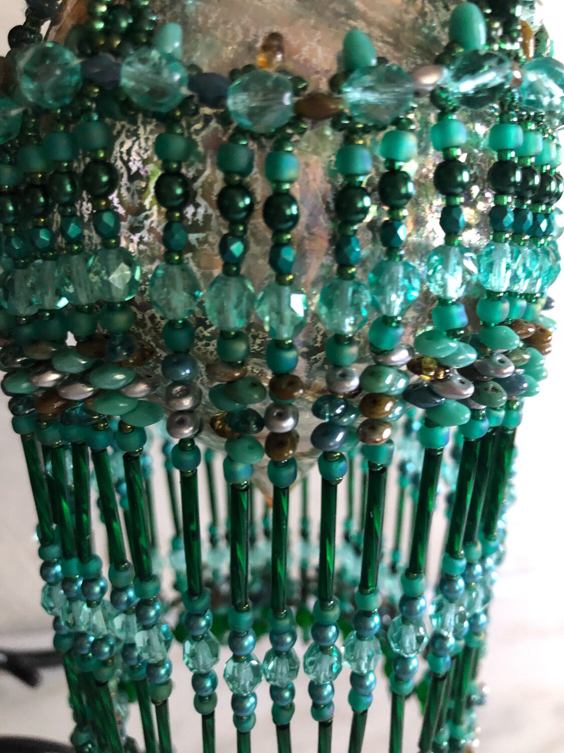 Pine Tree Green Beaded Christmas Ornament Beaded Cover