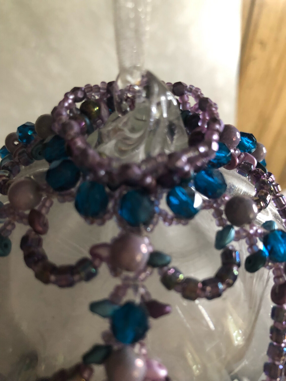 Purple and Blue beaded  Ornament Christmas Cover