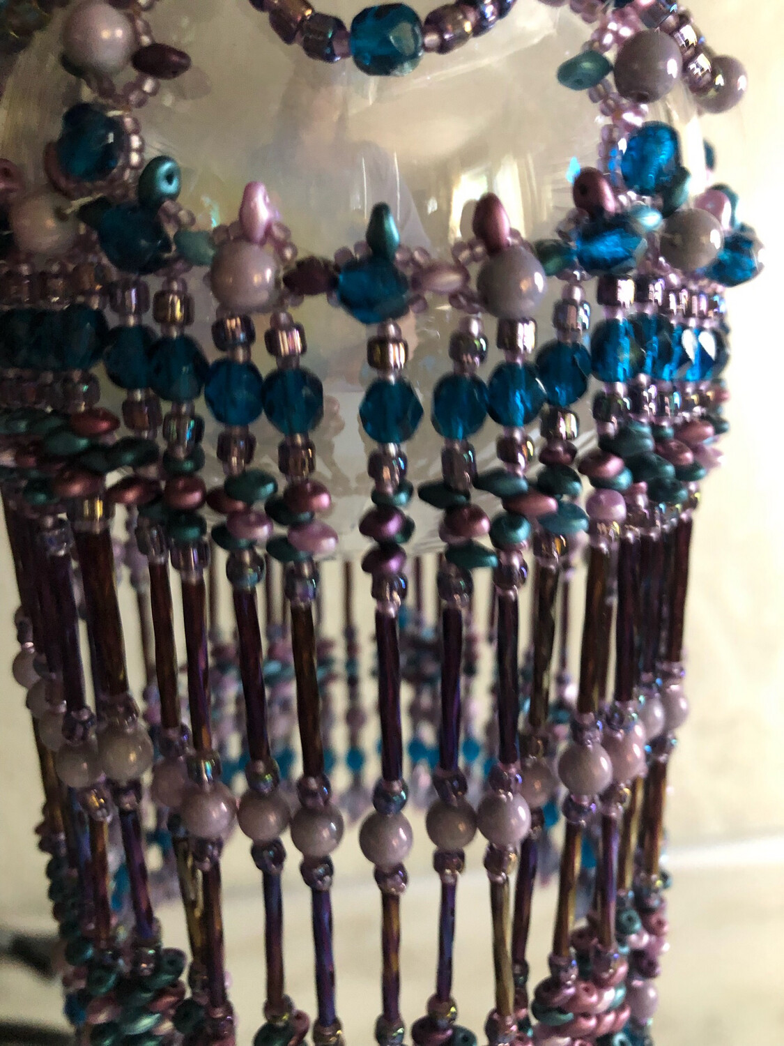 Purple and Blue beaded  Ornament Christmas Cover