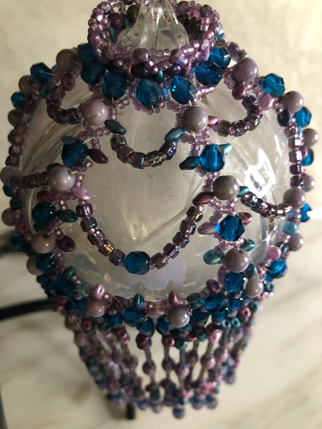 Purple and Blue beaded  Ornament Christmas Cover