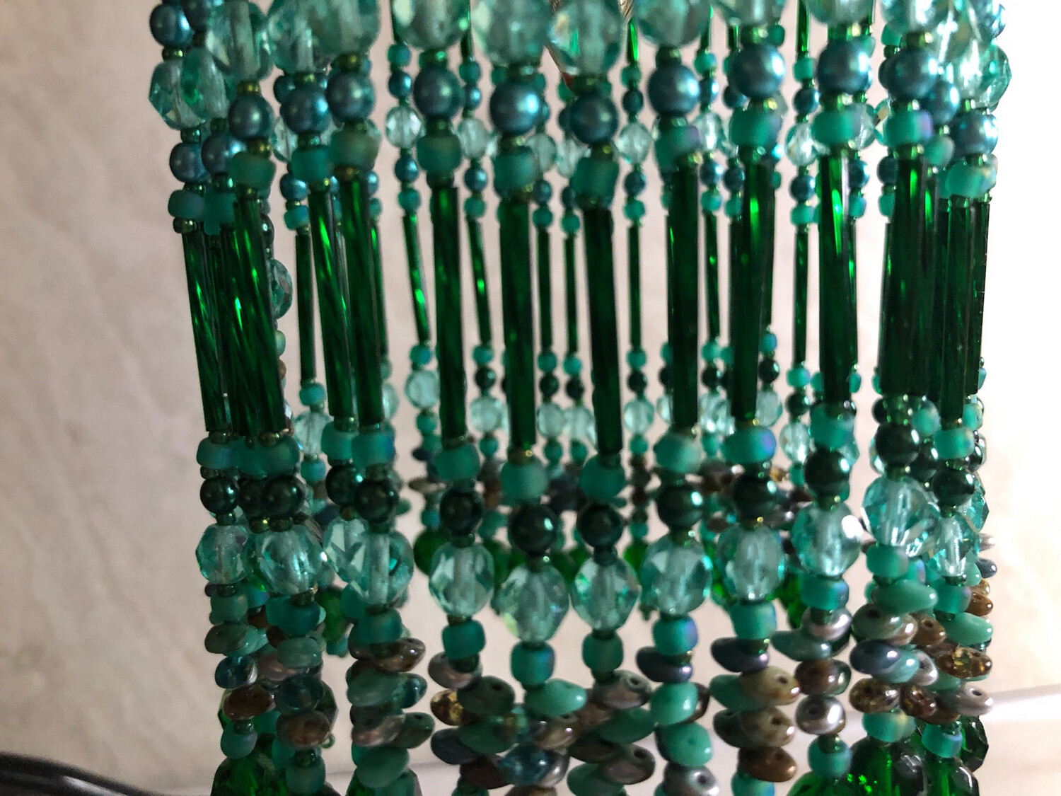 Pine Tree Green Beaded Christmas Ornament Beaded Cover