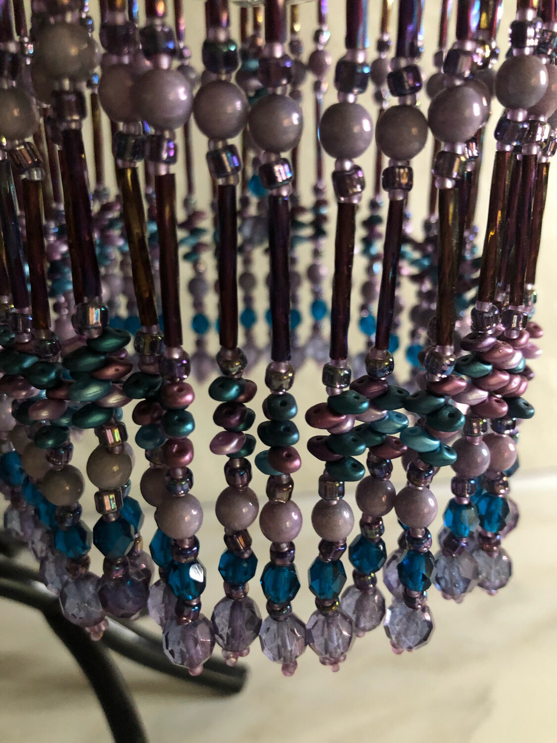 Purple and Blue beaded  Ornament Christmas Cover