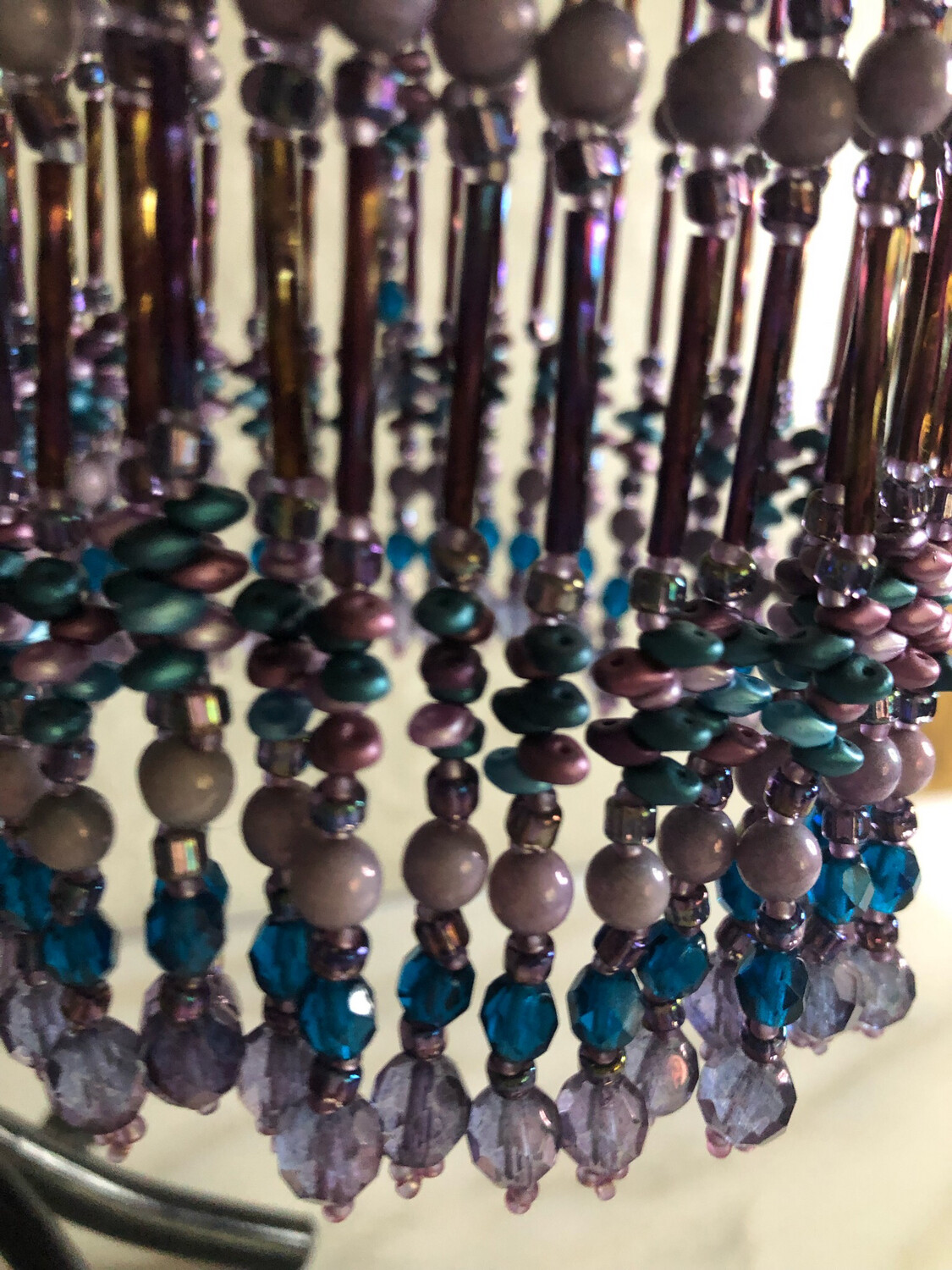 Purple and Blue beaded  Ornament Christmas Cover