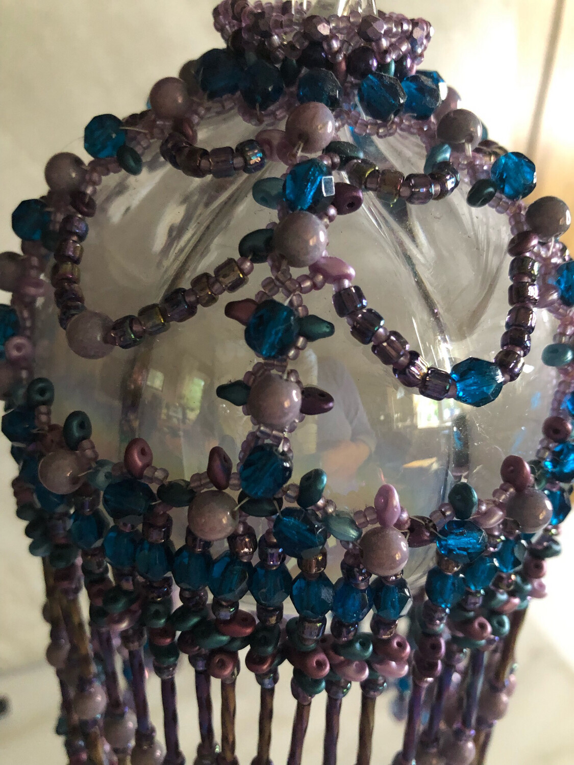 Purple and Blue beaded  Ornament Christmas Cover