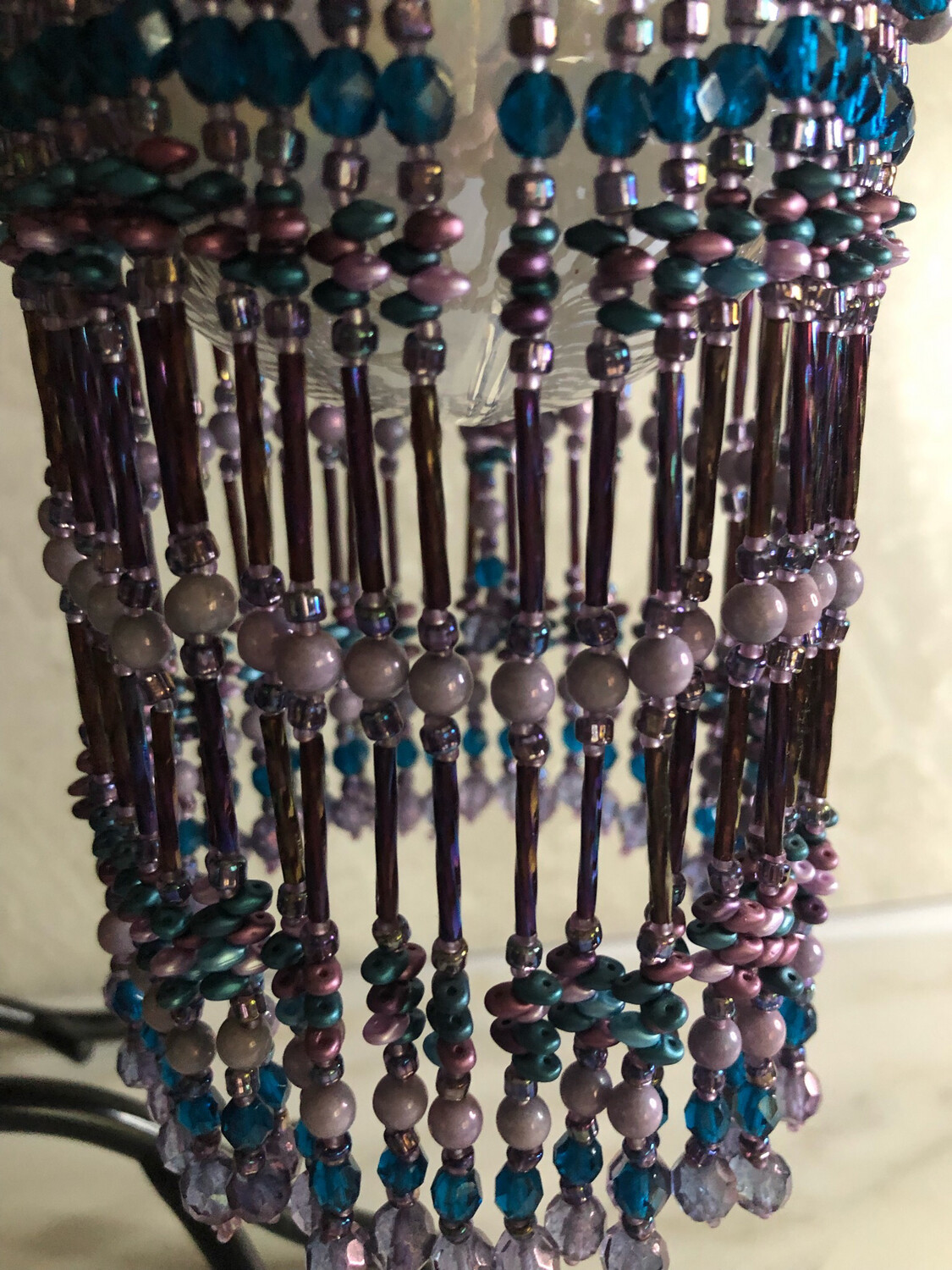 Purple and Blue beaded  Ornament Christmas Cover