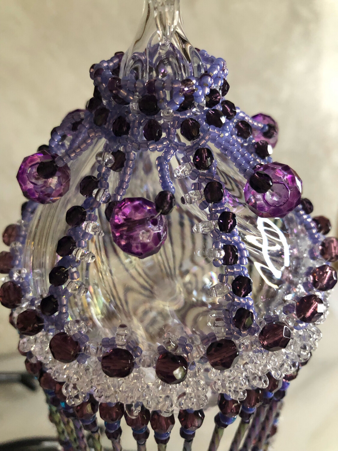 Purple Passion Beaded Christmas Ornament Cover