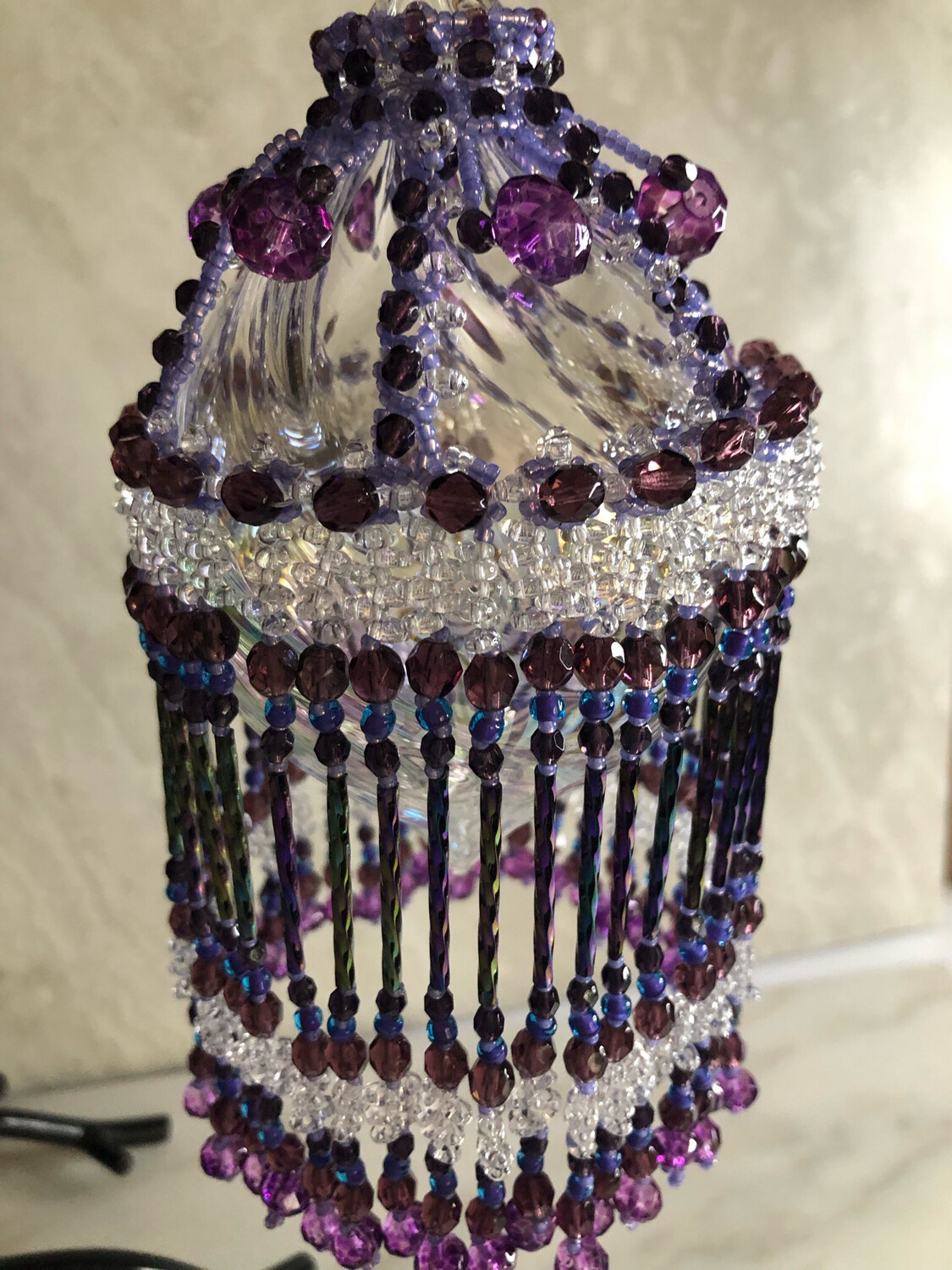 Purple Passion Beaded Christmas Ornament Cover